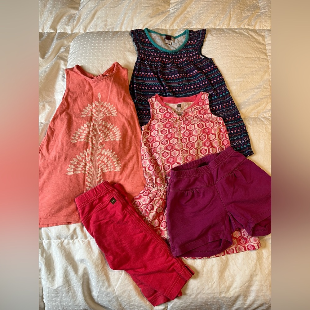 Tea Collection Lot of 3 Dresses and 2 Bottoms